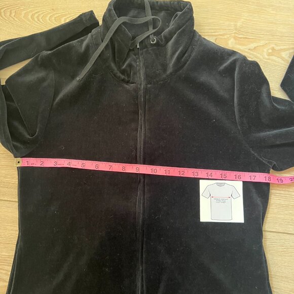 Lord & Taylor Black Velvet Zip-Front Jacket - Size M - Cozy Chic! - Picture 8 of 11